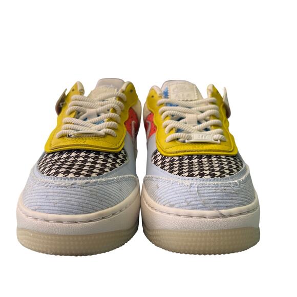 Nike Air Force 1 Shadow DM8076-100 Patchwork Yellow Red Size 9 Women’s - Picture 2 of 11